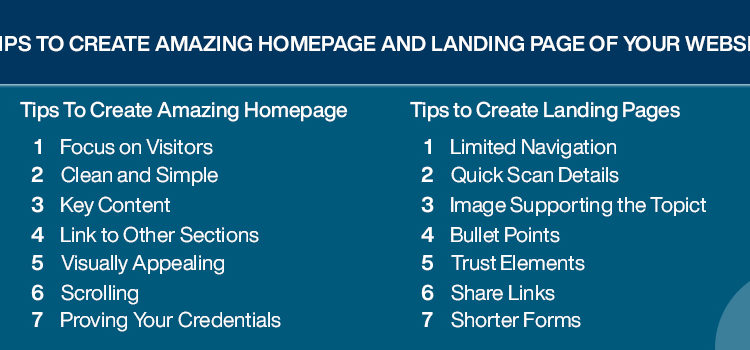 7 Tips to Create Amazing Homepage and Landing Page of Your Website